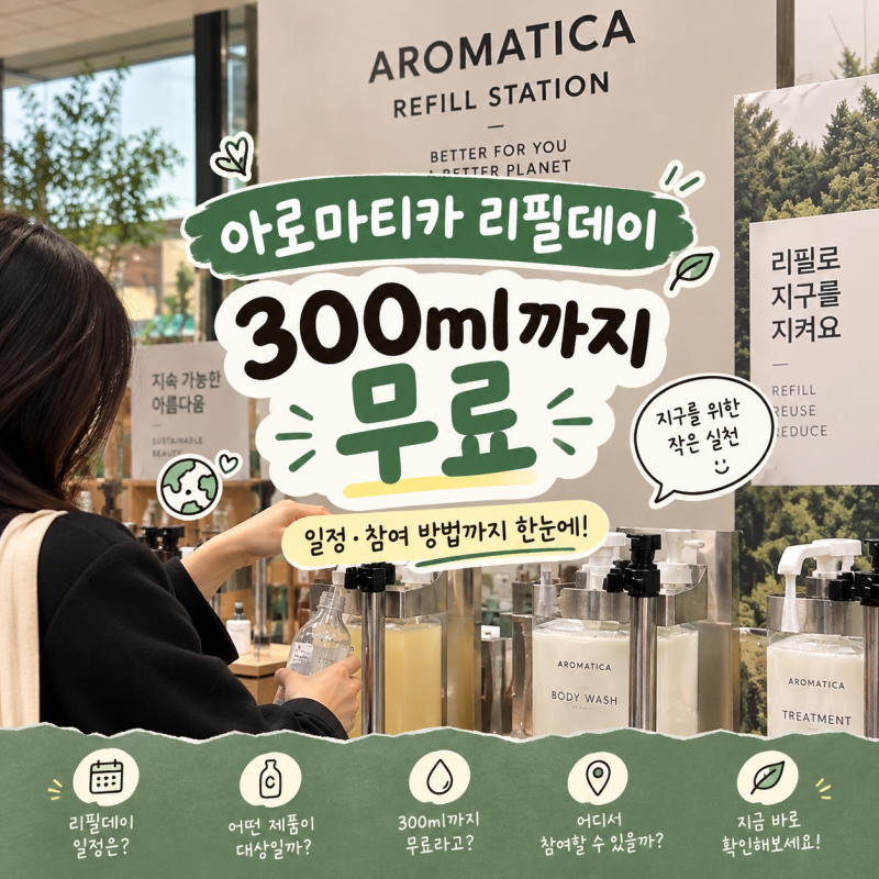 아로마티카 리필데이 300ml까지 무료? 참여 방법부터 일정까지 총정리