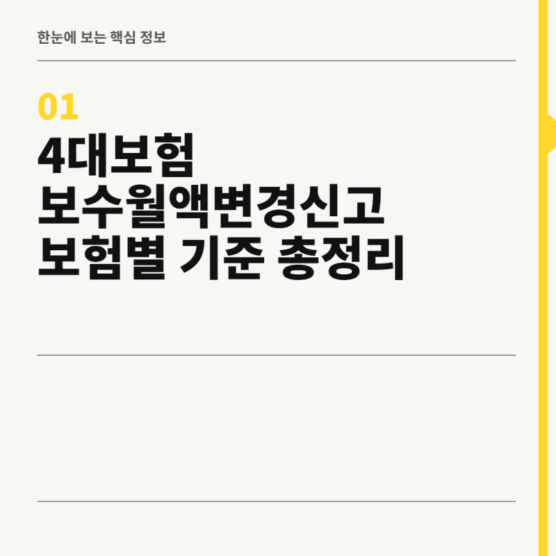 4대보험 보수월액변경신고 보험별 기준 총정리