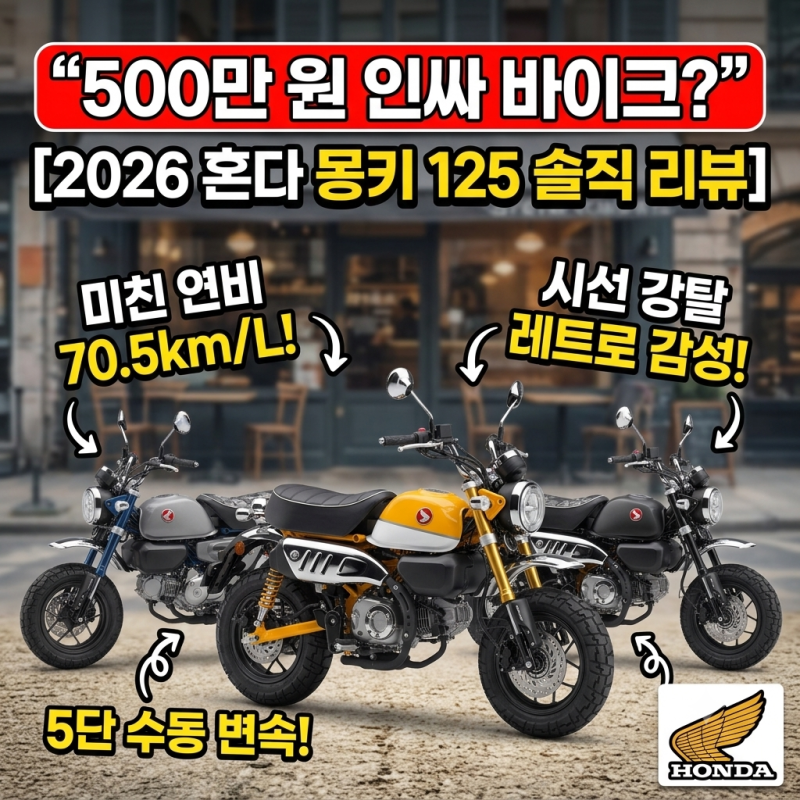 2026 혼다 몽키 125, 500만 원짜리 인싸 장난감, 짐칸도 없는데 사도 될까?