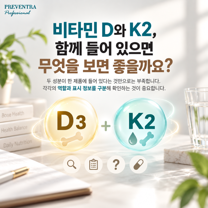 비타민D K2, 두 성분을 함께 구성한 제품은 무엇을 봐야 할까?