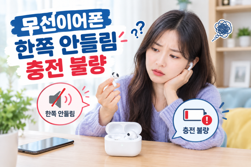 무선 이어폰 한쪽 안 들림·충전 불량: 셀프 단자 청소 및 리셋 가이드