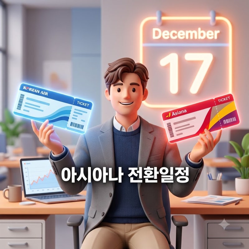 아시아나 마일리지 대한항공 전환 신청일정 및 꿀팁