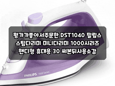 평가가좋아서주문한 DST1040 필립스 스팀다리미 미니다리미 1000시리즈 핸디형 휴대용 30 써본....