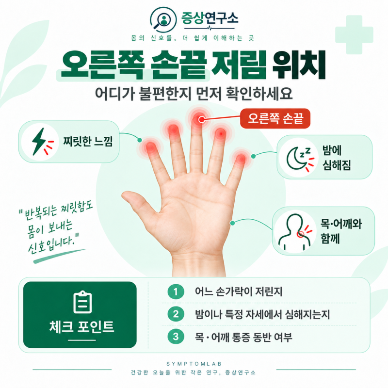 오른쪽 손끝 저림, 왜 그럴까? 흔한 원인과 병원 가야 하는 경우