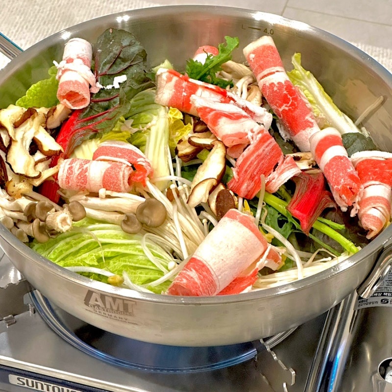 AMT 샤프 파티웍 28cm 찜기 스텐냄비 실사용 후기