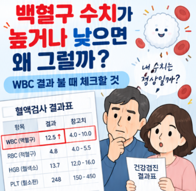 백혈구 수치가 높거나 낮다? WBC 결과에서 먼저 볼 4가지