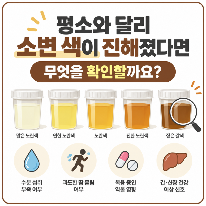 평소와 달리 소변 색이 진해졌다면 무엇을 확인할까요?