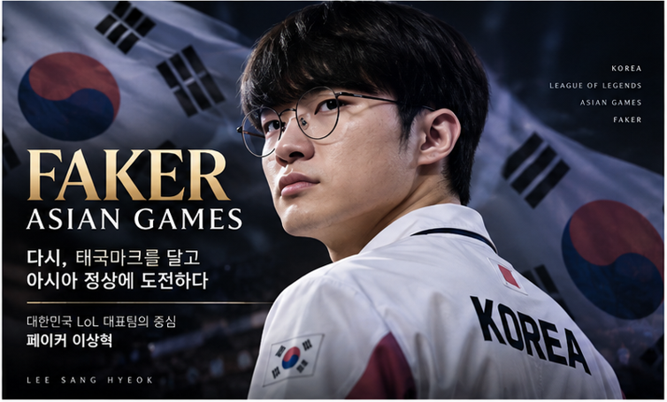 페이커 아시안게임, 태극마크 달고 2연속 금메달 도전…한국 LoL 대표팀 최정예 출격