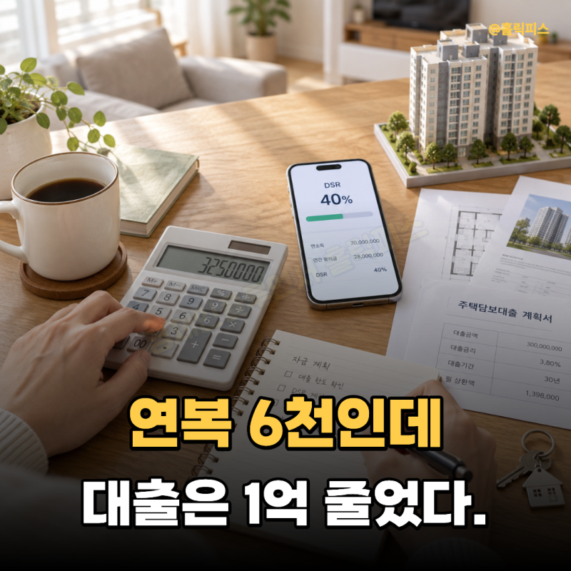 "연봉 6천인데 대출이 1억 줄었다." DSR 계산기 꼭 돌려봐야 하는 이유