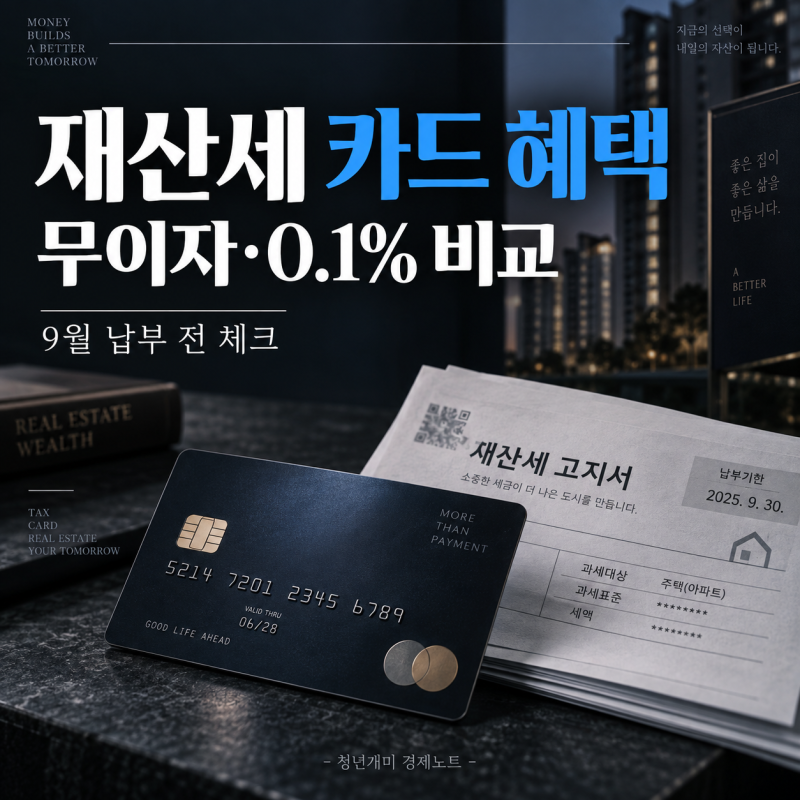 "재산세 카드 혜택" 2026년 9월 우리·BC 무이자, 신한 체크 0.1%