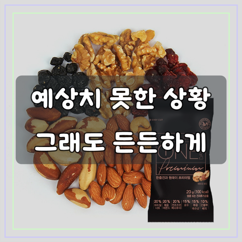 산과들에 원데이프리미엄 견과류, 급하게 필요했는데 잘 샀어요