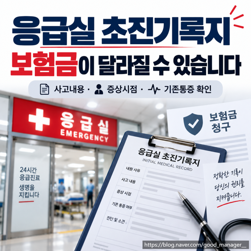 응급실에서 “그냥 넘어졌어요” 한마디… : 상해보험금 청구할 때 초진기록지가 중요한 진....
