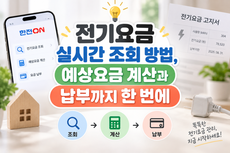 전기요금 실시간 조회 방법, 예상 요금 계산과 납부까지 한 번에 총정리