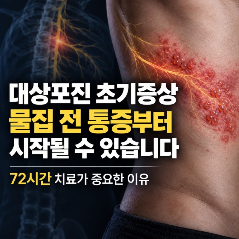 대상포진 초기증상 물집 전 통증부터 시작될 수 있습니다