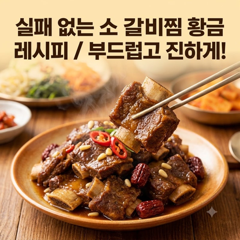 소갈비찜 레시피｜실패 없이 야들야들하게 만드는 법과 황금 양념 비율 총정리