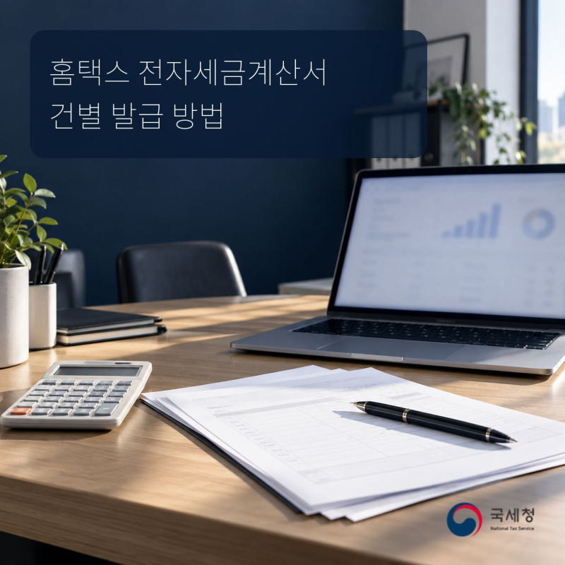 홈택스 전자세금계산서 발행 방법, 건별 발급 순서 알아보기