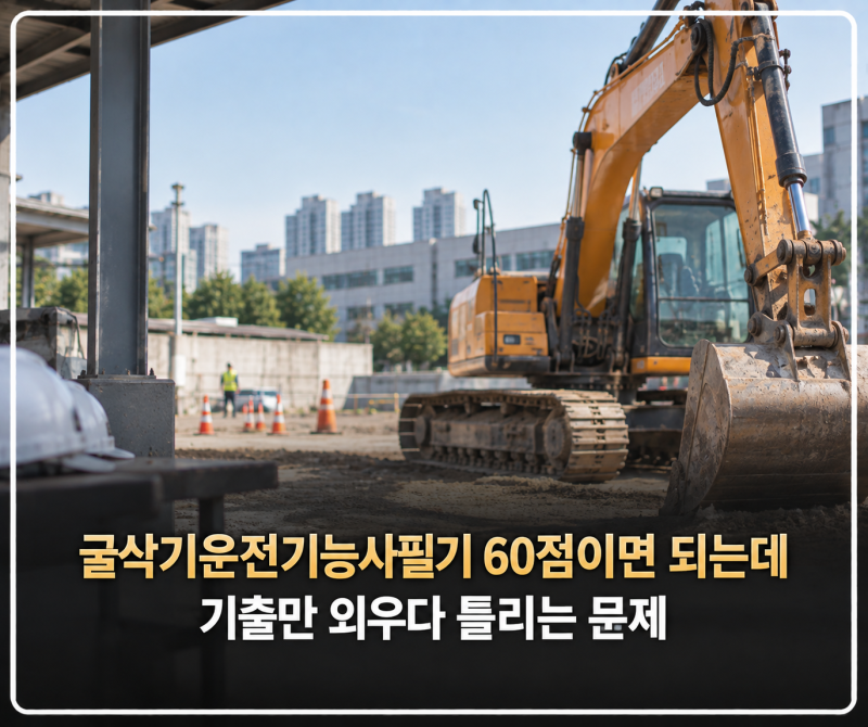 굴삭기운전기능사필기 60점이면 되는데, 기출만 외우다 틀리는 문제
