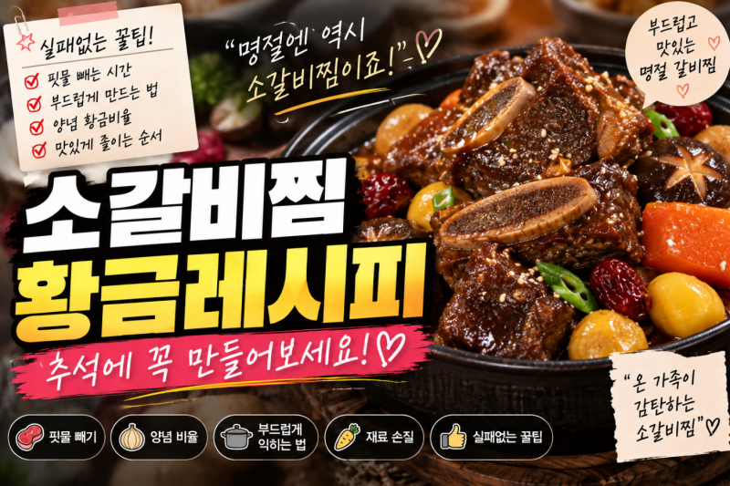 소갈비찜 황금레시피, 추석 갈비찜 부드럽게 만드는 법 양념 비율까지