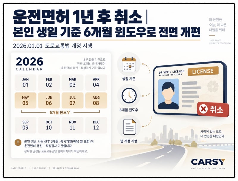 "연말까지 버티다간 취소된다" 2026 운전면허 갱신 방법 기간 준비물 사진 총정리
