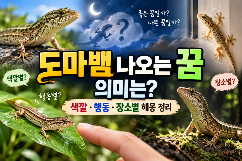 도마뱀 나오는 꿈 의미는? 색깔·행동·장소별 해몽 정리
