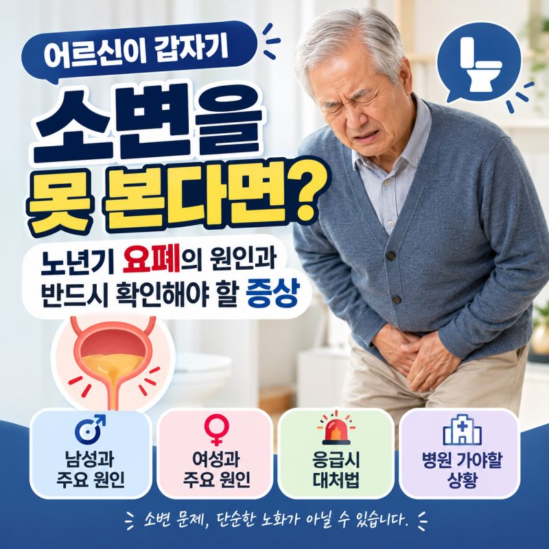 [포항주간보호센터] 행복마을노인복지센터 - 어르신이 갑자기 소변을 못 본다면? 노년기 요....
