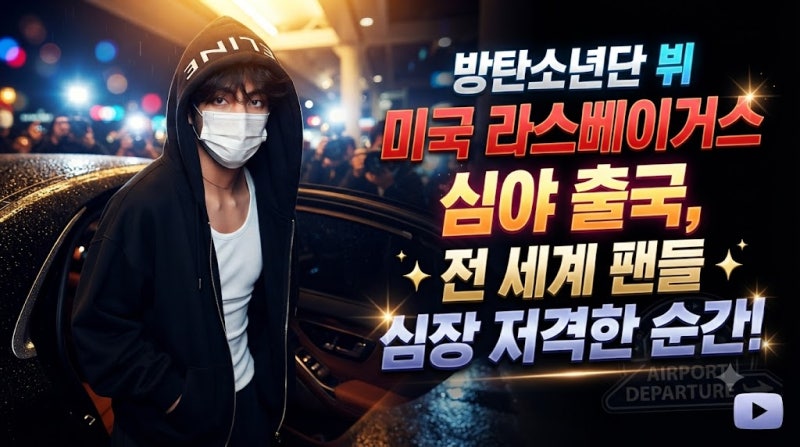 방탄소년단 뷔 미국 라스베이거스 심야 출국, 전 세계 팬들 심장 저격한 순간!