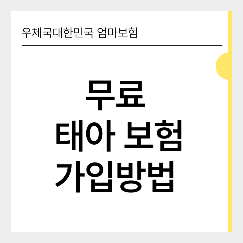 [임산부] 우체국 무료 태아보험 가입방법 보장내용 총정리 (상품특징, 준비물)