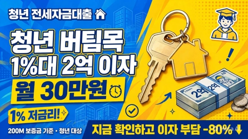 [2026년 청년 버팀목 전세자금대출 완전정리] 4050 부모가 자녀 전세 2억 이자 1%대 만들어주는 ....
