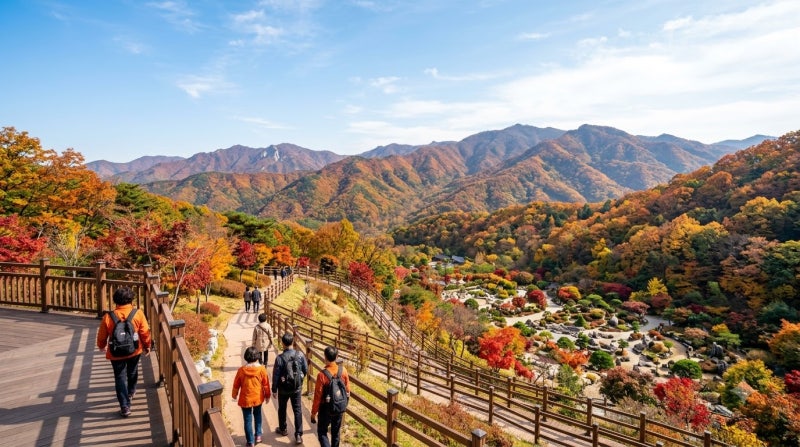 화담숲 모노레일 1구간 2구간 도보 소요시간 및 경사도 비교