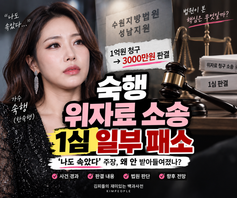 숙행 위자료 소송 1심 일부 패소, 1억원 청구에 3000만원…법원이 본 핵심은?