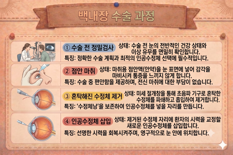 백내장 수술 과정부터 통증·비용·수술 후 관리·보험청구까지 총정리