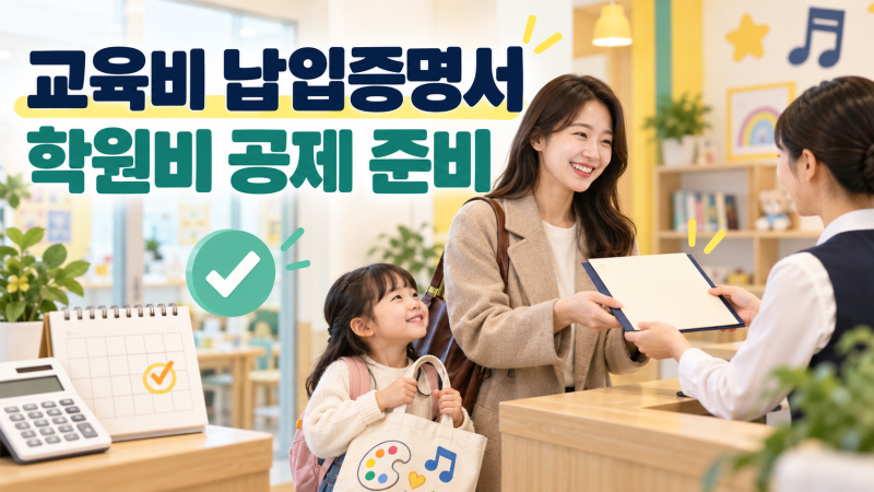 학원비 교육비 납입증명서 발급｜미취학아동 세액공제 준비