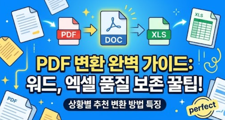 PDF 워드 엑셀 변환 완벽 가이드: 서식 깨짐 없이 3초 만에 끝내는 4가지 방법 총정리