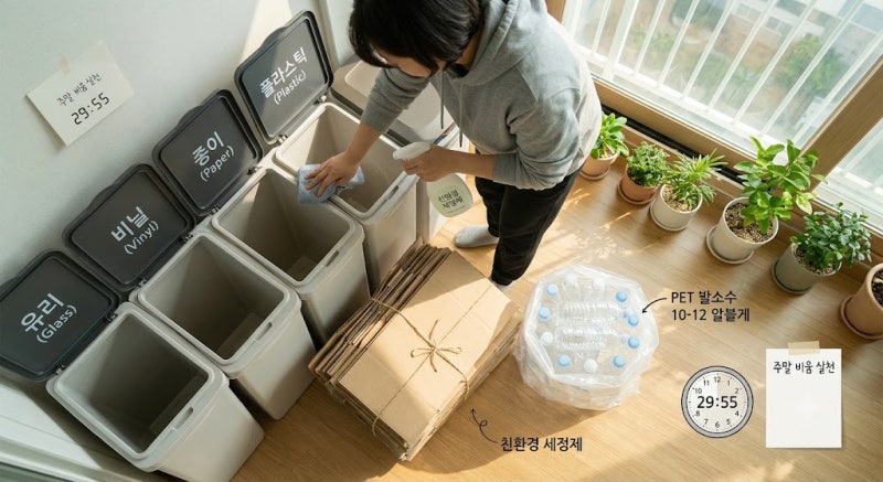 주말 30분 베란다 분리수거함 공간 비우기와 재활용품 배출 요령