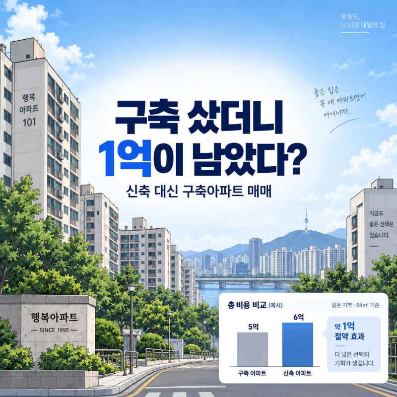 “신축 포기하고 구축 샀는데 1억이 남았다?” 구축아파트 매매 다시 보는 사람들