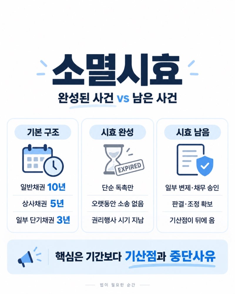 소멸시효, 지났다고 본 사건과 아직 남았다고 본 사건법원은 무엇을 다르게 봤을까