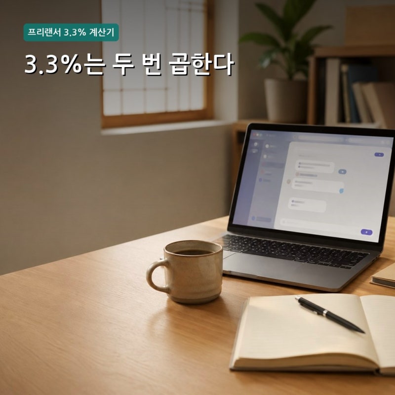 프리랜서 3.3% 계산기, 두 번 곱하는 계산 순서와 5월 정산까지