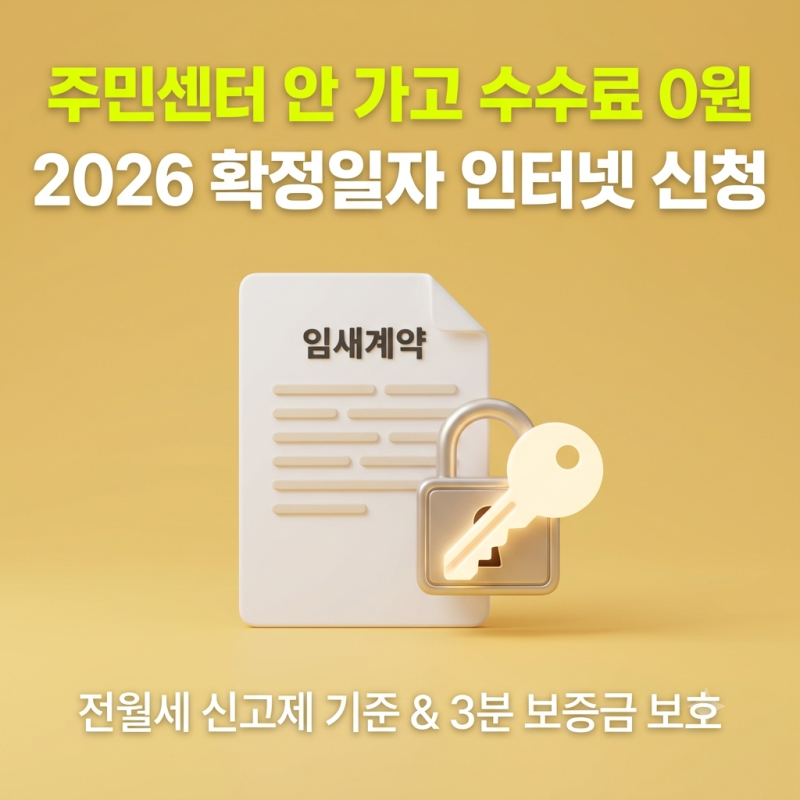 2026 주택임대차 신고 및 확정일자 인터넷 무료 신청 (보증금 3분 보호)