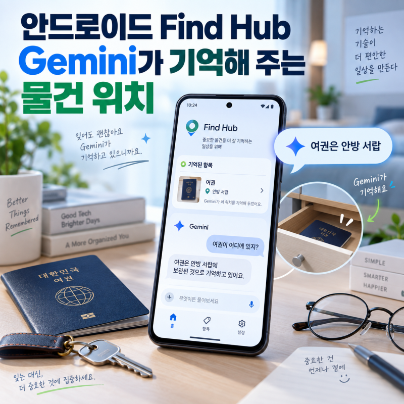 안드로이드에서 잃어버린 물건 위치를 Gemini가 기억해 준다? Find Hub 사용법