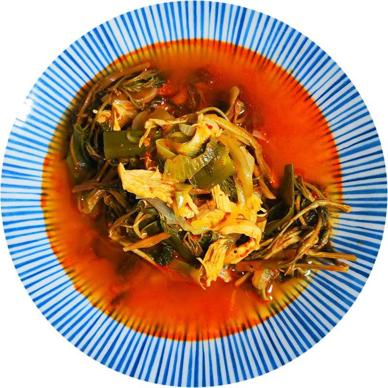 눈개승마나물 닭개장 끓이는 법  고기보다 맛있는  식감 눈개승마