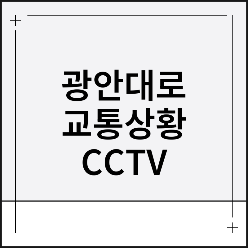광안대로 실시간 교통상황 CCTV 사고통제 확인방법
