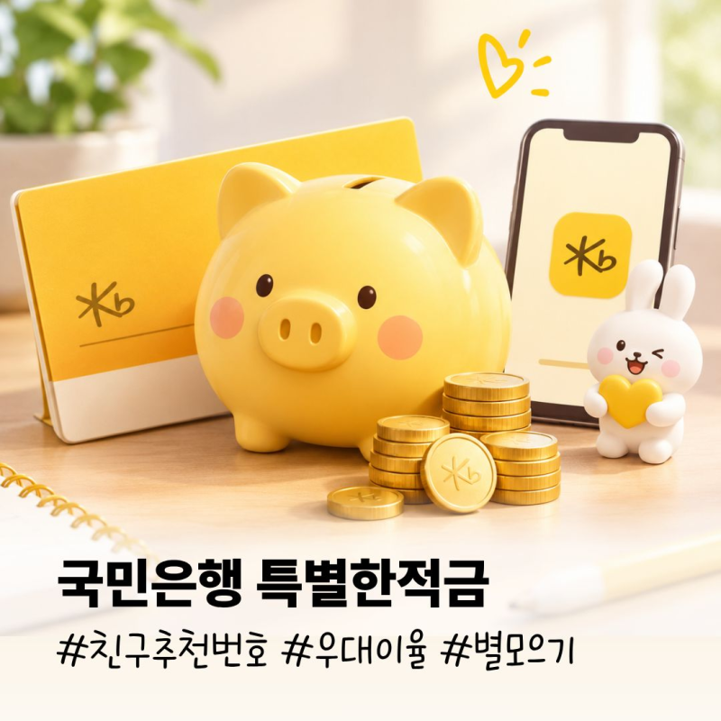 국민은행 적금 추천 특별한 별모으기방법 친구코드번호 공유