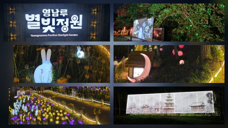 밀양여행과 야경 영남루 별빛정원