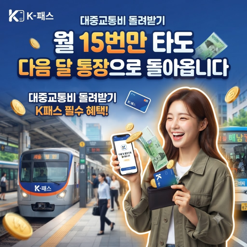2026 K패스 대중교통비 환급 신청방법 총정리, 카드 등록 안 하면 매달 그 돈 그대로 날아간다