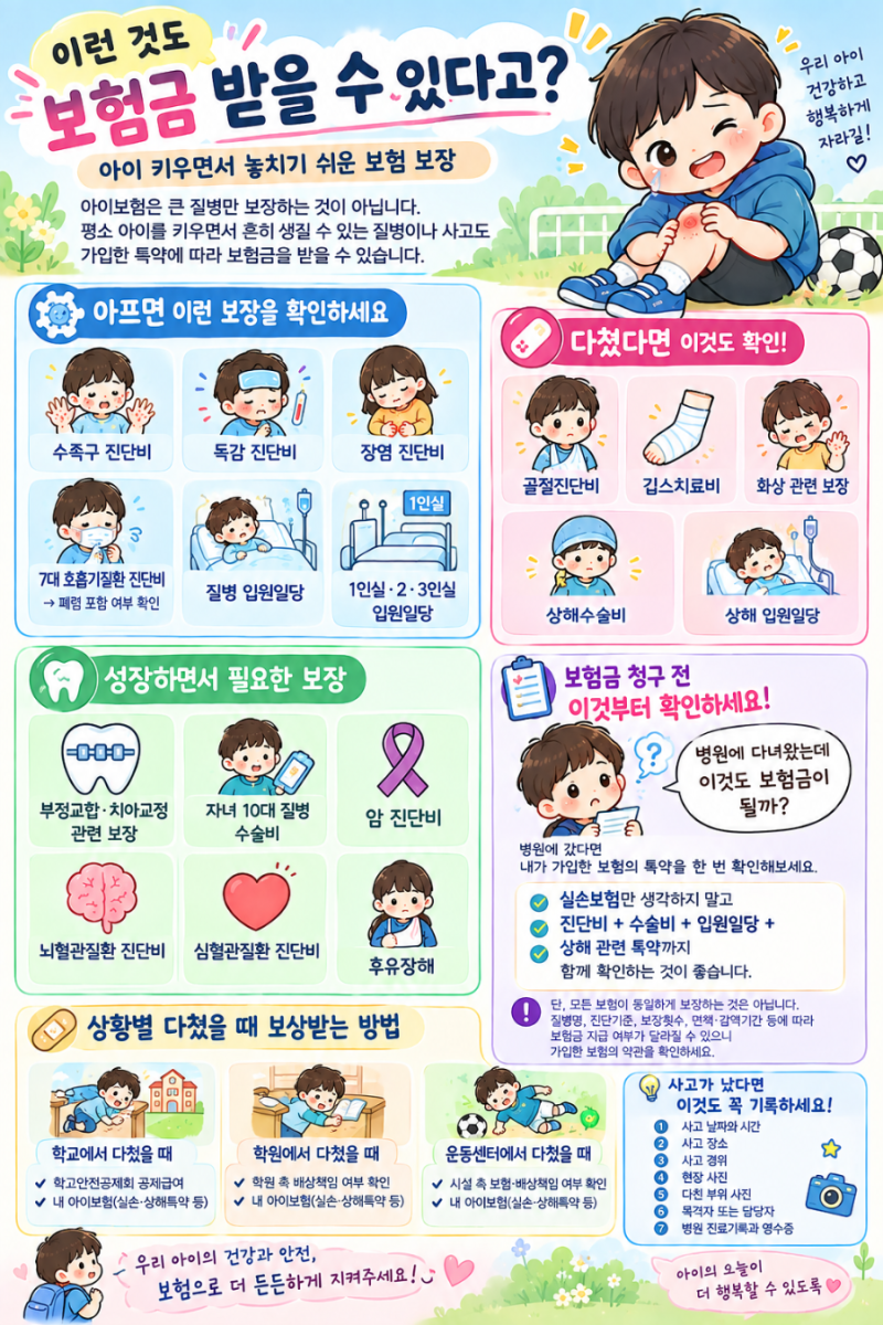 이런 것도 보험금 받을 수 있다고?｜아이 키우면서 알아두면 좋은 보험 보장
