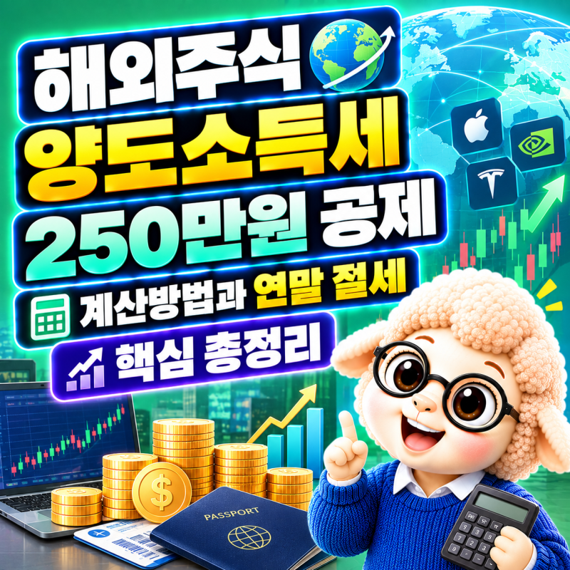해외주식 양도소득세 250만원 공제 계산방법과 연말 절세 핵심 총정리