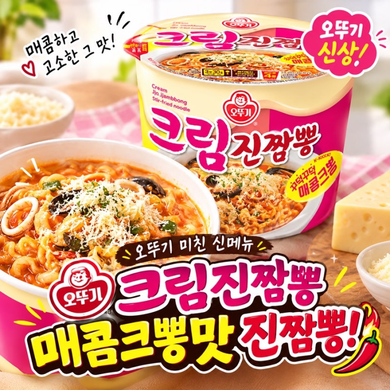 오뚜기 미친 신메뉴 등장 매콤꾸덕한 ‘크림진짬뽕’ 출시!