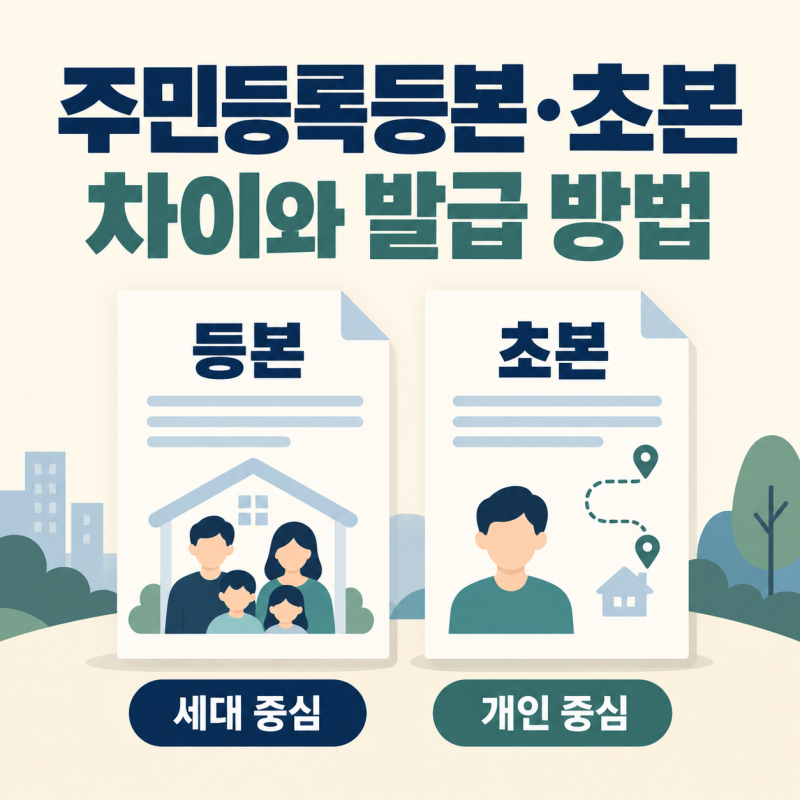 주민등록등본·초본 차이, 정부24 발급 방법과 제출 전 확인사항