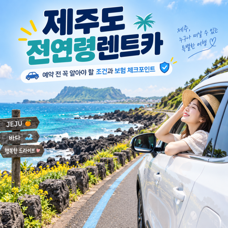 제주도 전연령렌트카란? 나이·운전경력부터 보험까지 예약 전 꼭 확인하세요