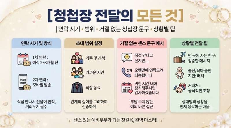[결혼 준비 예절] 청첩장 전달의 모든 것 | 연락 시기 • 범위 • 거절 없는 청첩장 문구 • 상....